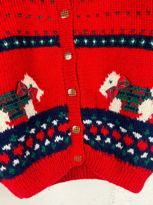 Gilet 4 ans tricoté main à motif chien 90s 🧶 – Image 3