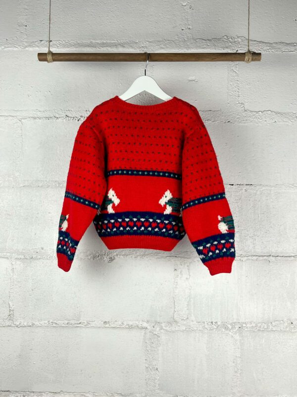 Gilet 4 ans tricoté main à motif chien 90s 🧶 – Image 5