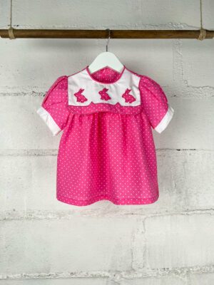 Robe rose lapin 12-18 mois 80’s