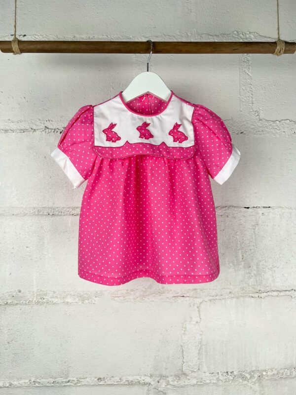Robe rose lapin 12-18 mois 80’s