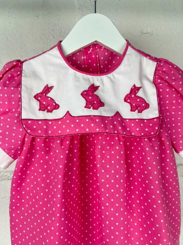 Robe rose lapin 12-18 mois 80’s – Image 2